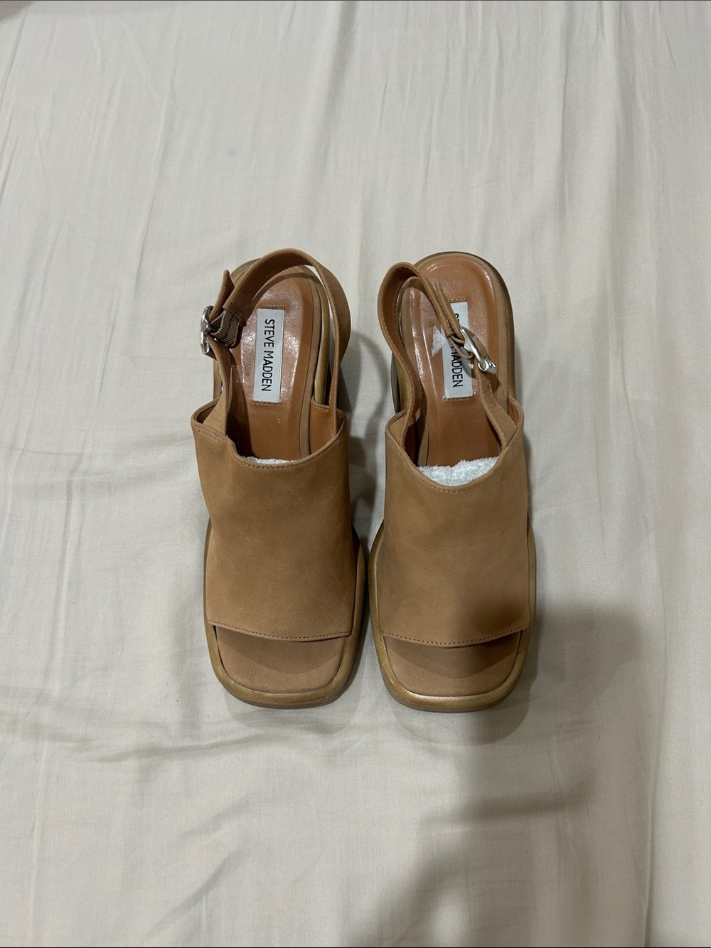 Steve Madden by NORDSTROM Tan Slingback Open-Toe Heels